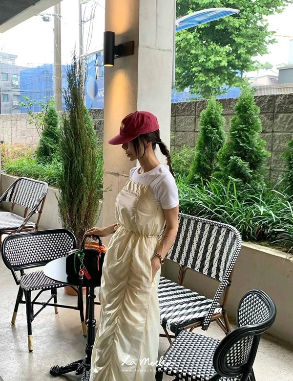 防曬澎感抓皺長洋裝